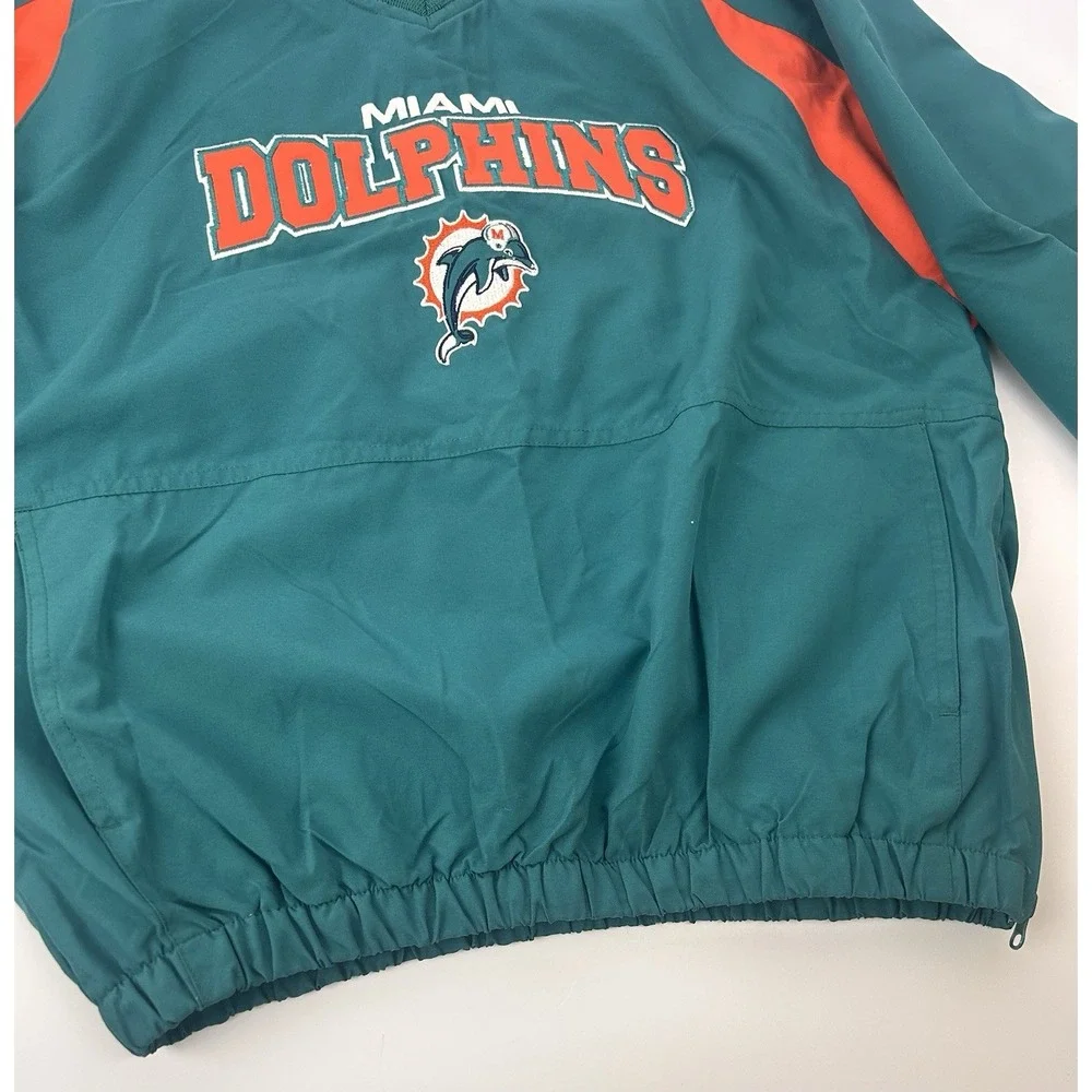 Vintage‎ Miami Dolphins LOGO Game Day Pullover Windbreaker Jacket  Youth L 14/16